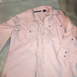 French Cuff LP Retro Lightweight Pink Cotton Spring Jacket EUC